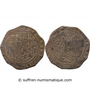 ESPAGNE, FERDINAND II ET ISABELLE - 4 REALES ARGENT 1497-1566 SEVILLE