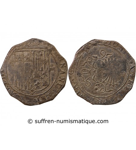 ESPAGNE, FERDINAND II ET ISABELLE - 4 REALES ARGENT 1497-1566 SEVILLE