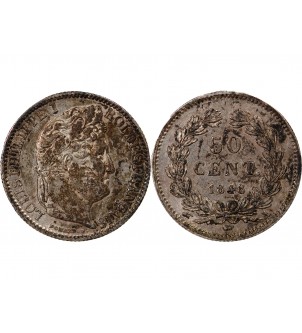 LOUIS PHILIPPE﻿ - 50 CENTIMES ARGENT 1848 A PARIS 2