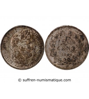 LOUIS PHILIPPE﻿ - 50 CENTIMES ARGENT 1848 A PARIS