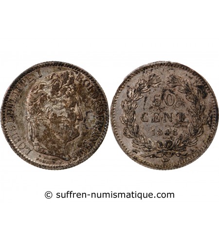 LOUIS PHILIPPE﻿ - 50 CENTIMES ARGENT 1848 A PARIS