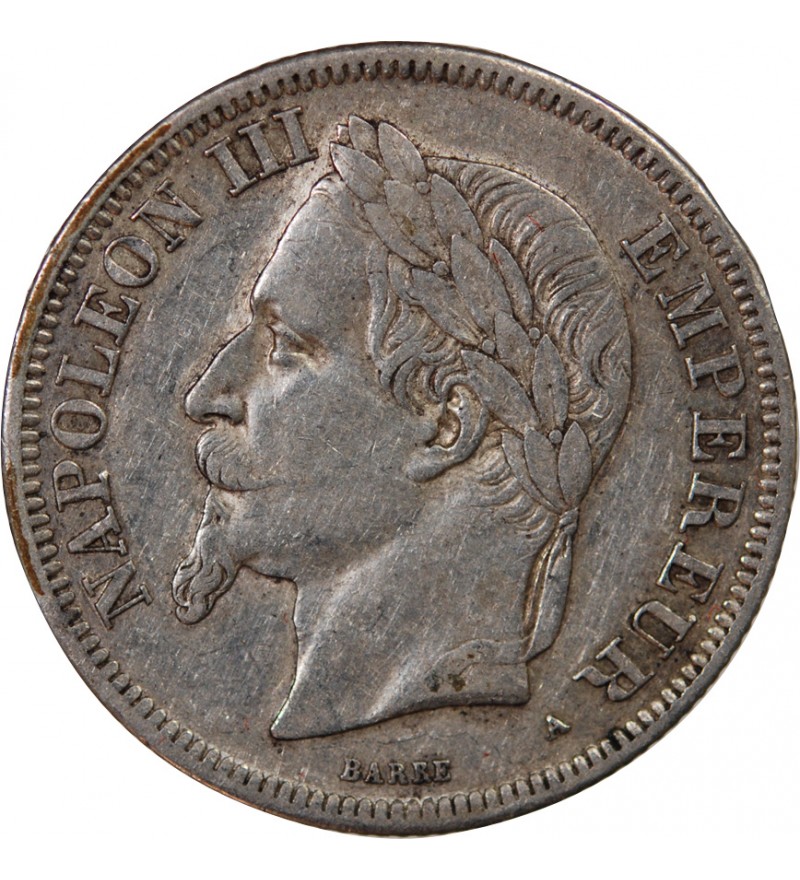 NAPOLEON III - 2 FRANCS ARGENT 1870 A PARIS