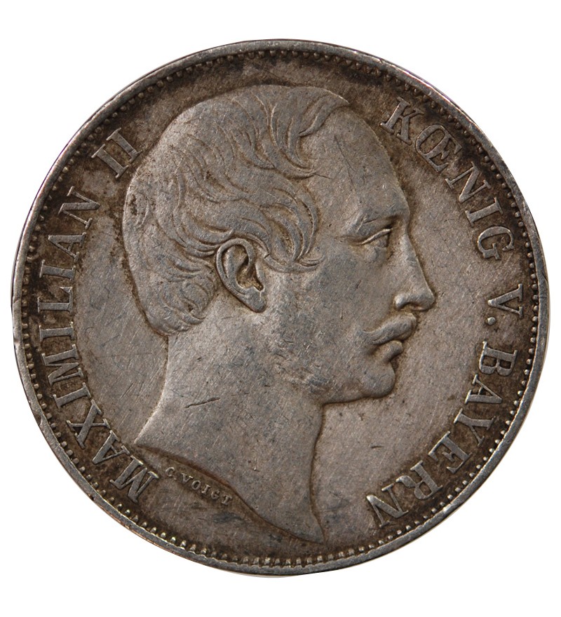 ALLEMAGNE, BAVIERE, MAXIMILIEN II - THALER ARGENT 1864