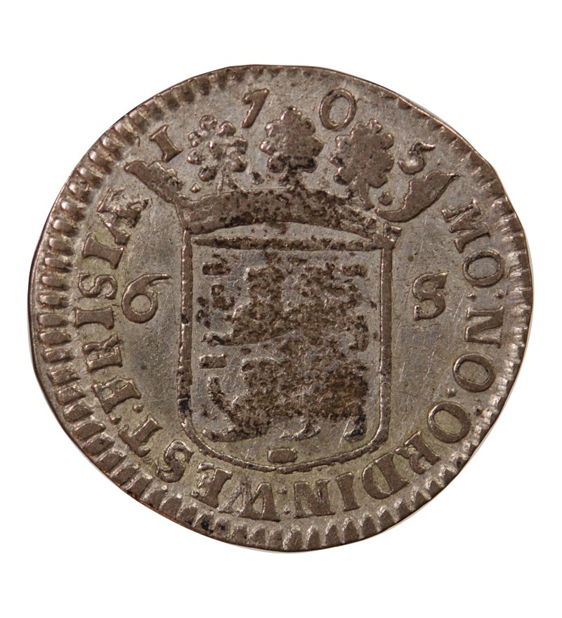 PAYS-BAS, FRISE OCCIDENTALE - 6 STUIVERS ARGENT 1705