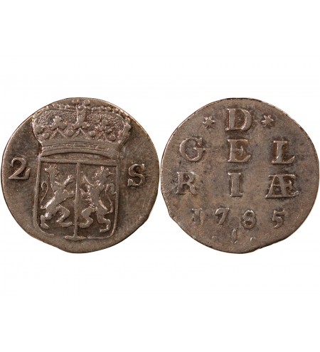 PAYS-BAS, GUELDRE - 2 STUIVERS ARGENT 1785