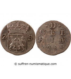 PAYS-BAS, GUELDRE - 2 STUIVERS ARGENT 1785