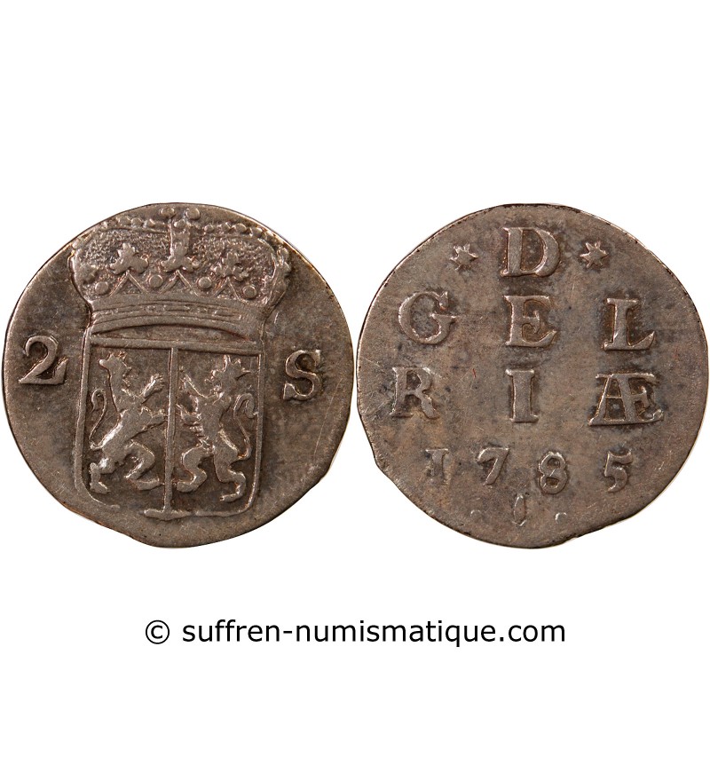 PAYS-BAS, GUELDRE - 2 STUIVERS ARGENT 1785