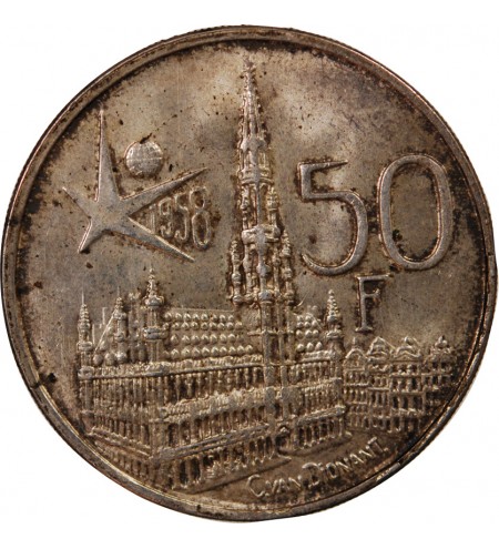 BELGIQUE, BAUDOUIN - 50 FRANCS ARGENT 1958 - LEGENDE FLAMANDE