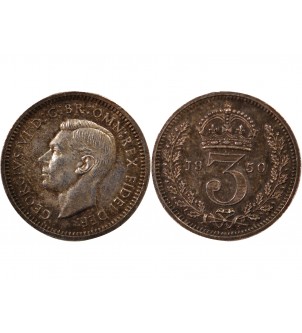 GRANDE-BRETAGNE, GEORGES VI - 3 PENCE ARGENT 1950 MAUNDY 2