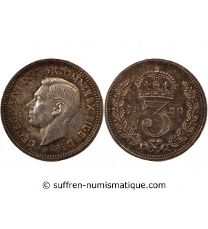 GRANDE-BRETAGNE, GEORGES VI - 3 PENCE ARGENT 1950 MAUNDY