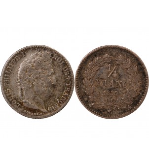 LOUIS PHILIPPE﻿ - 1/4 FRANC ARGENT 1839 A PARIS 2