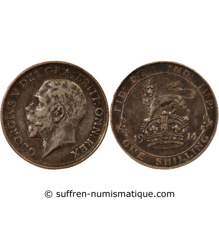 GRANDE-BRETAGNE, GEORGES V - SHILLING ARGENT 1914