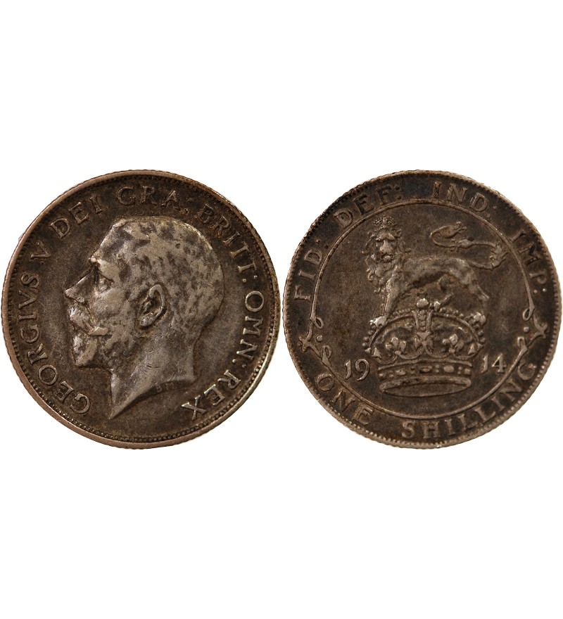 GRANDE-BRETAGNE, GEORGES V - SHILLING ARGENT 1914