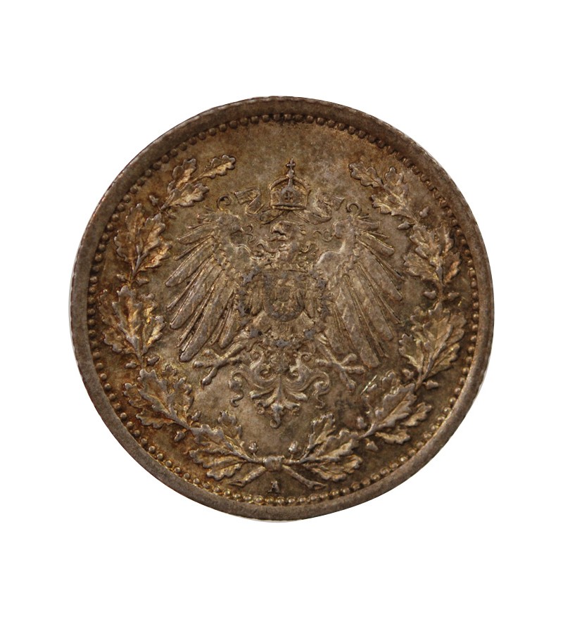 ALLEMAGNE, WILHELM II - 1/2 MARK ARGENT 1915 A BERLIN