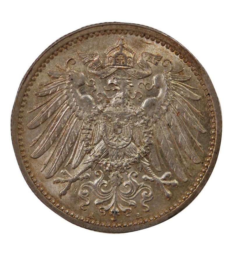 ALLEMAGNE, WILHELM II - 1 MARK ARGENT 1914 E MÜLDENHUTTEN