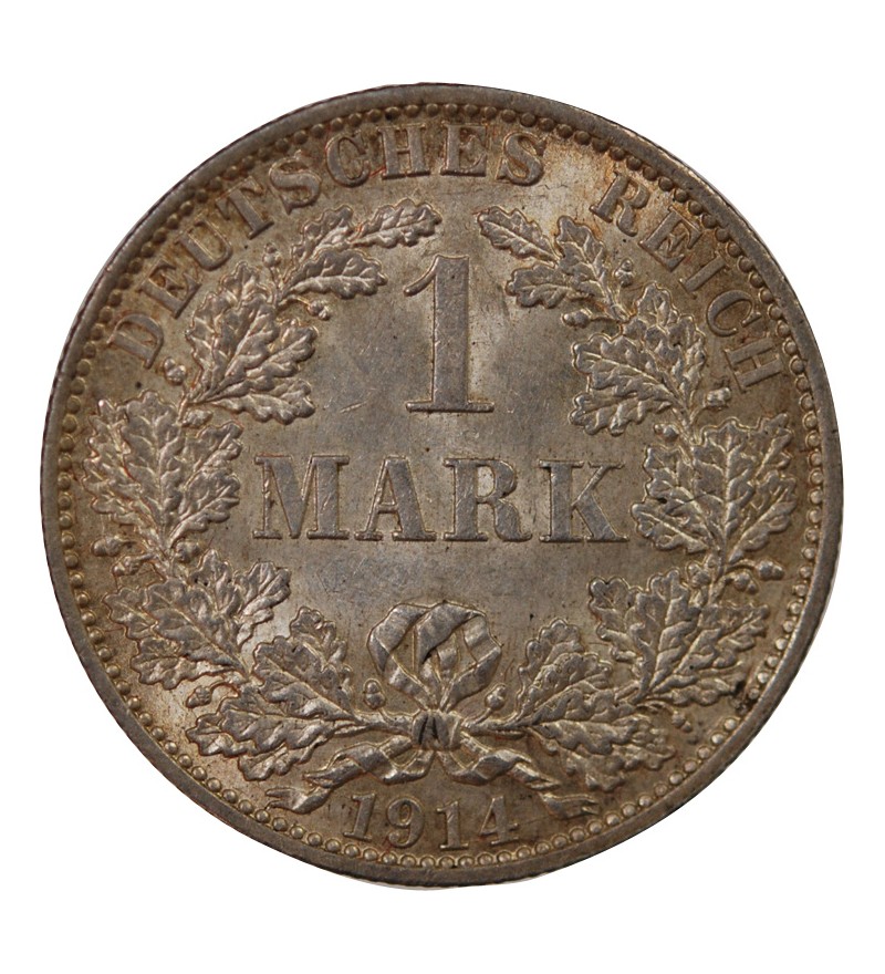 ALLEMAGNE, WILHELM II - 1 MARK ARGENT 1914 E MÜLDENHUTTEN