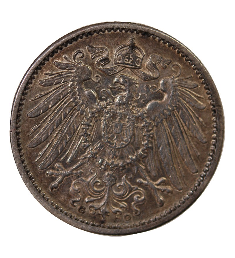 ALLEMAGNE, WILHELM II - 1 MARK ARGENT 1907 G KARLSRUHE
