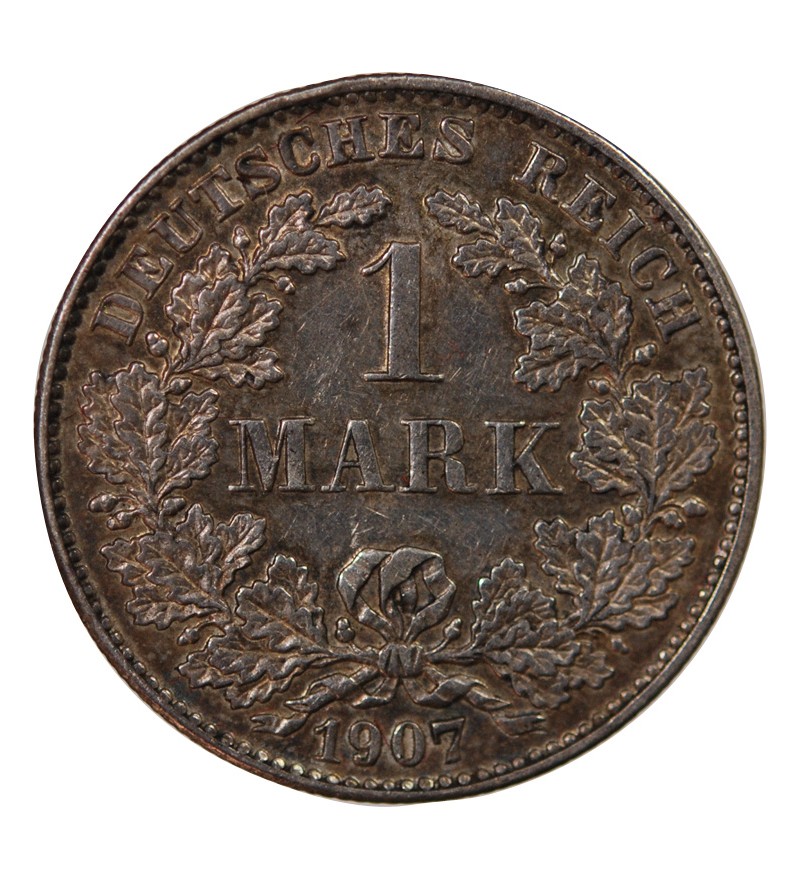 ALLEMAGNE, WILHELM II - 1 MARK ARGENT 1907 G KARLSRUHE