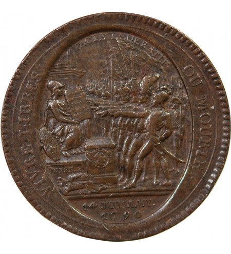 MONNAIE DE CONFIANCE - MONNERON 5 SOLS AU SERMENT 1792 L'AN IV