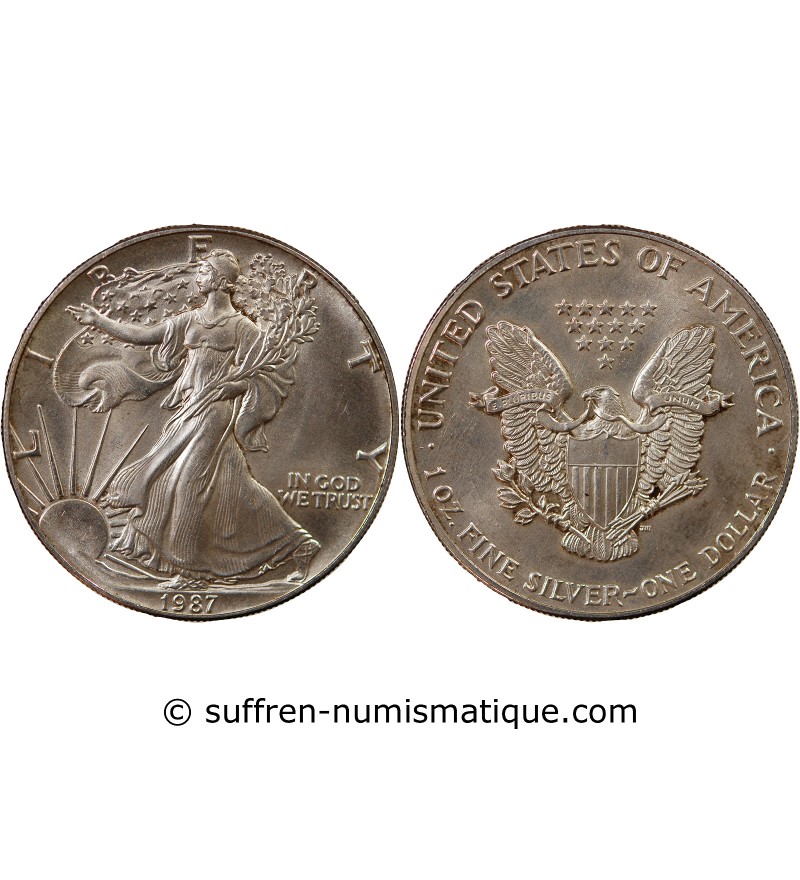 USA, SILVER EAGLE - ONCE D'ARGENT 1987