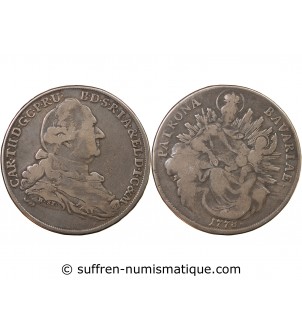 ALLEMAGNE, BAVIERE, KARL THEODOR - THALER ARGENT 1778 HST