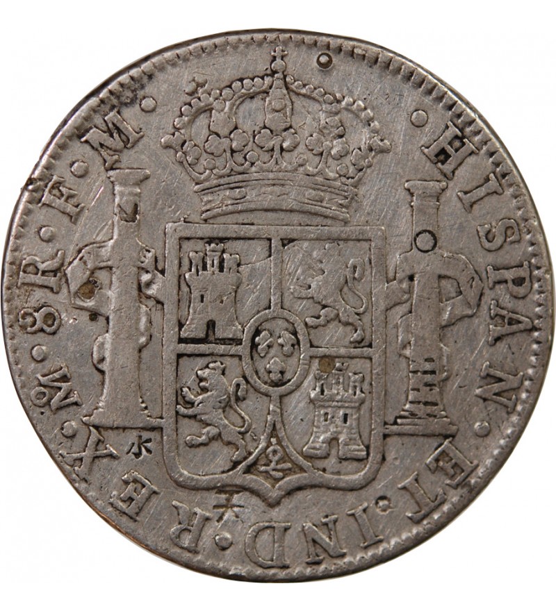 MEXIQUE, CHARLES III - 8 REALES ARGENT 1785 FM - Contremarques