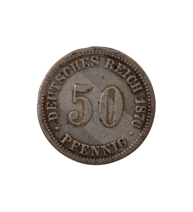 ALLEMAGNE, WILHELM Ier - 50 PFENNIG ARGENT 1876 B HANOVRE