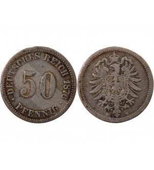 ALLEMAGNE, WILHELM Ier - 50 PFENNIG ARGENT 1876 B HANOVRE 2
