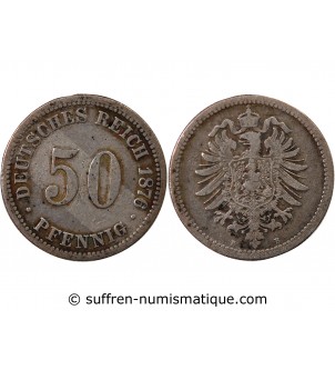 ALLEMAGNE, WILHELM Ier - 50 PFENNIG ARGENT 1876 B HANOVRE