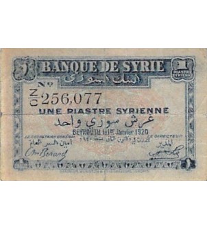SYRIE - 1 PIASTRE 01/01/1920 - TB 2