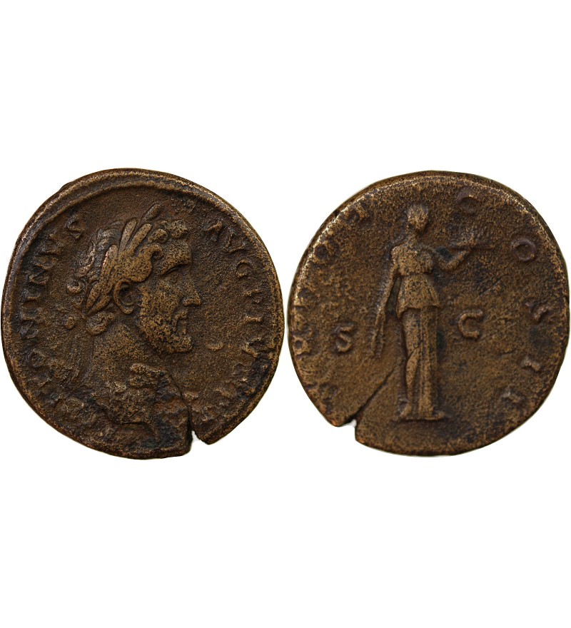 ANTONIN LE PIEUX - SESTERCE 154 / 155 ROME