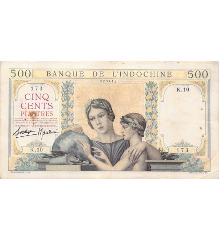 INDOCHINE - 500 PIASTRES (1939) - PTTB