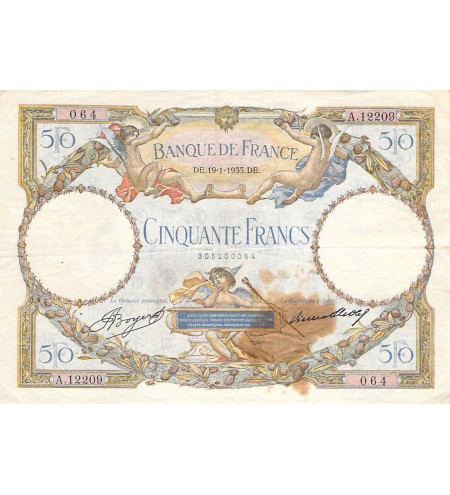 FRANCE, LUC-OLIVIER MERSON - 50 FRANCS 19/01/1933 - TB+