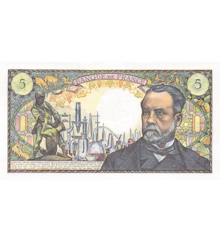 FRANCE, LOUIS PASTEUR - 5 FRANCS 08/01/1970 - SÉRIE B.119 - SPL