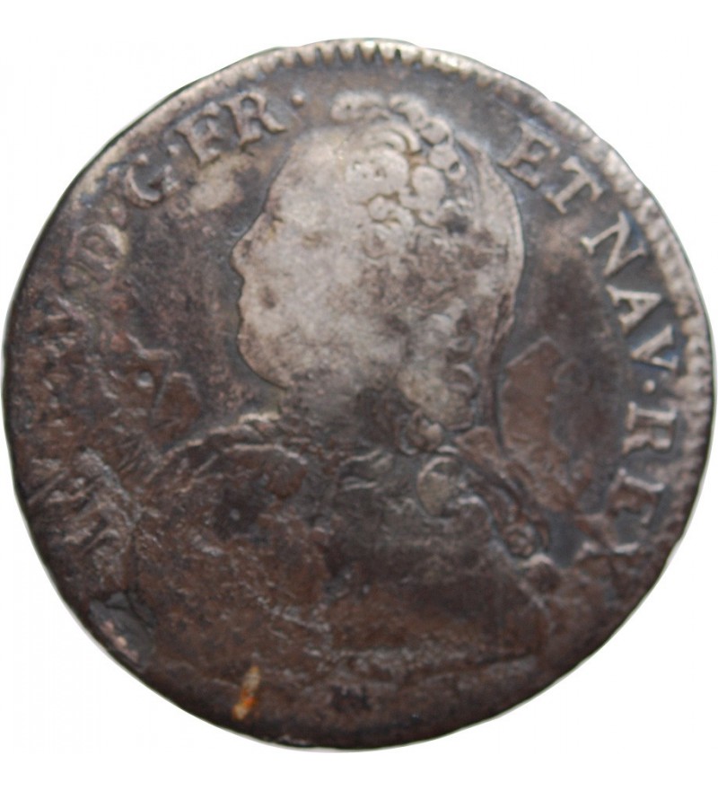 LOUIS XV﻿ - 1/2 ECU AUX BRANCHES D'OLIVIER 1726 H LA ROCHELLE