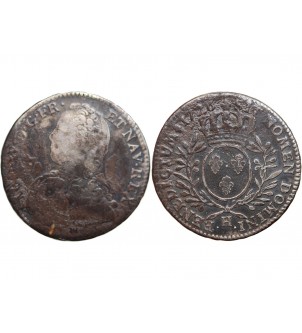 LOUIS XV﻿ - 1/2 ECU AUX BRANCHES D'OLIVIER 1726 H LA ROCHELLE 2