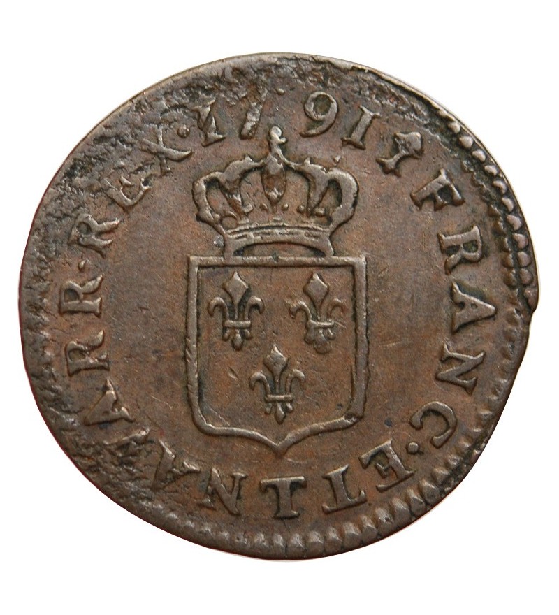 LOUIS XVI - LIARD A L'ECU 1791 T NANTES