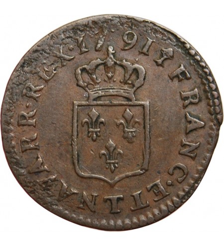 LOUIS XVI - LIARD A L'ECU 1791 T NANTES