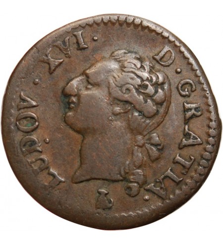 LOUIS XVI - LIARD A L'ECU 1791 T NANTES