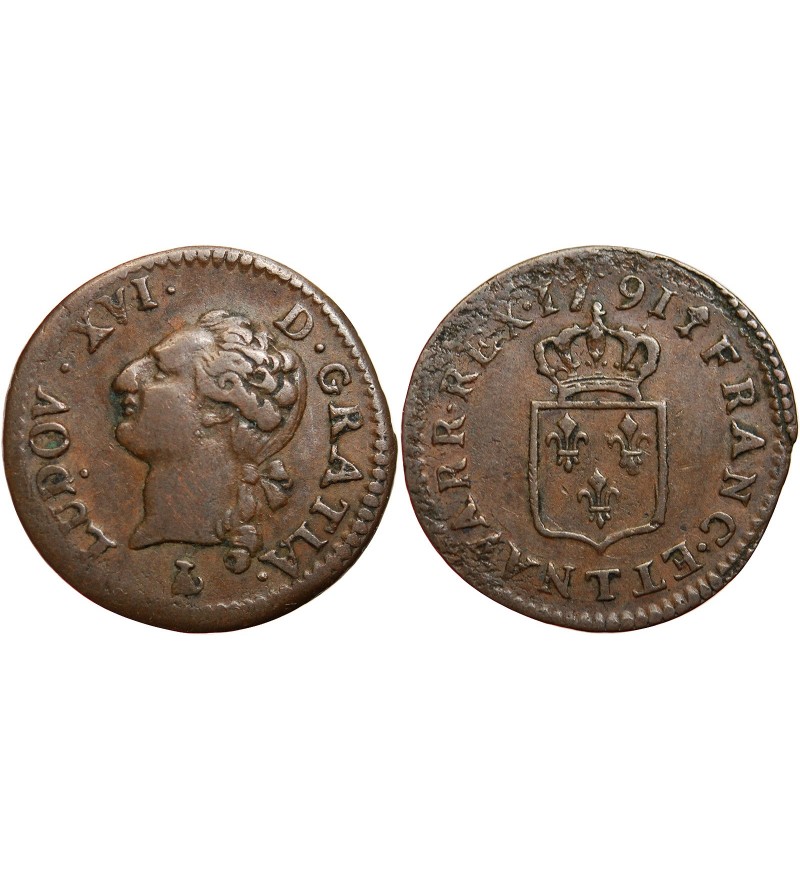 LOUIS XVI - LIARD A L'ECU 1791 T NANTES
