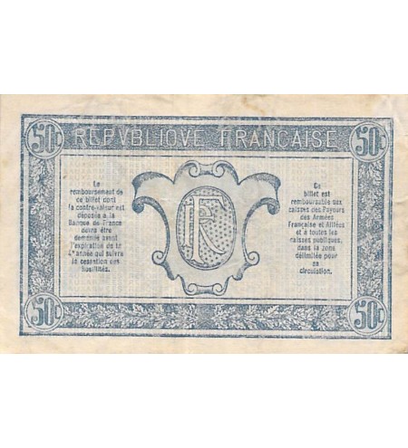 TRÉSORERIE AUX ARMÉES - 50 CENTIMES 1919 SÉRIE W - TTB