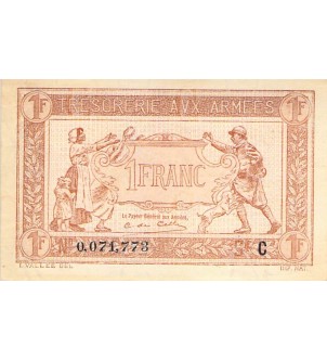 TRÉSORERIE AUX ARMÉES - 1 FRANC 1917 SÉRIE C - SPL