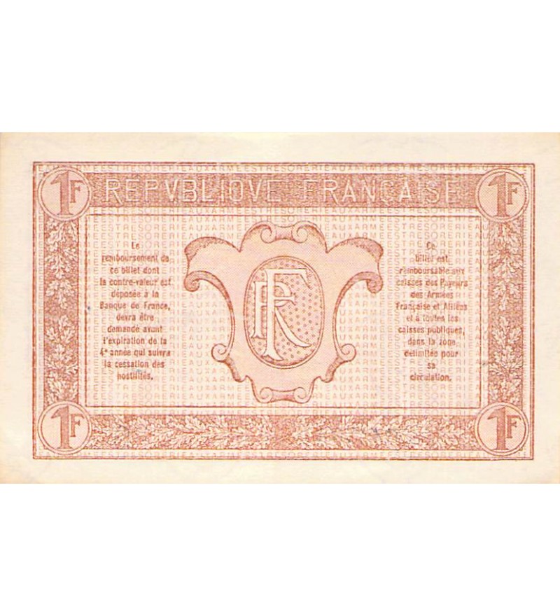 TRÉSORERIE AUX ARMÉES - 1 FRANC 1919 SÉRIE O - SUP