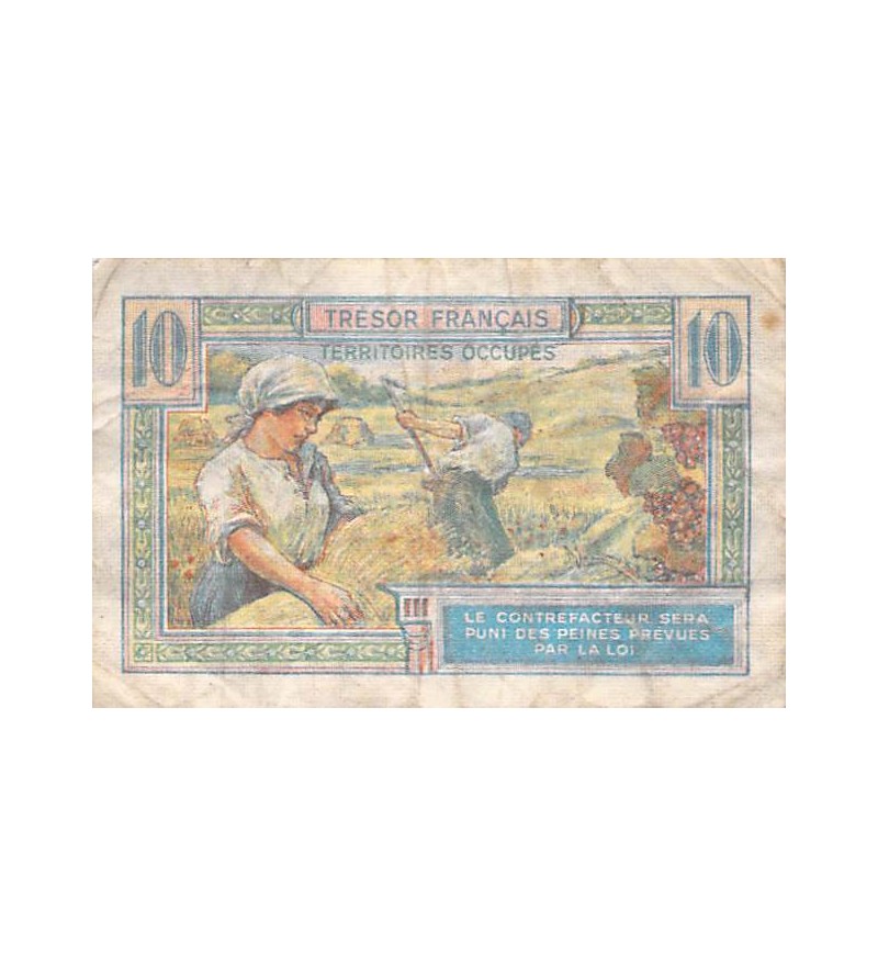TRÉSOR FRANCAIS, TERRITOIRES OCCUPÉS - 10 FRANCS type 1947 - TB+