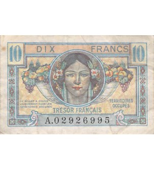 TRÉSOR FRANCAIS, TERRITOIRES OCCUPÉS - 10 FRANCS type 1947 - TB+ 2