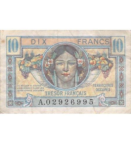 TRÉSOR FRANCAIS, TERRITOIRES OCCUPÉS - 10 FRANCS type 1947 - TB+