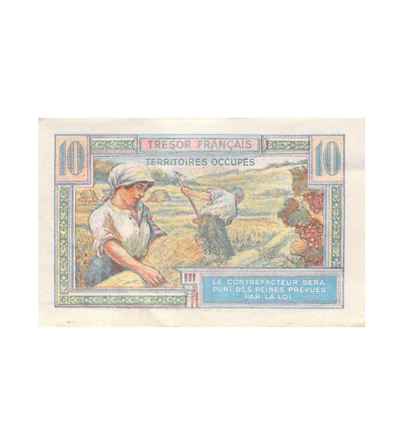 TRÉSOR FRANCAIS, TERRITOIRES OCCUPÉS - 10 FRANCS type 1947 - SUP