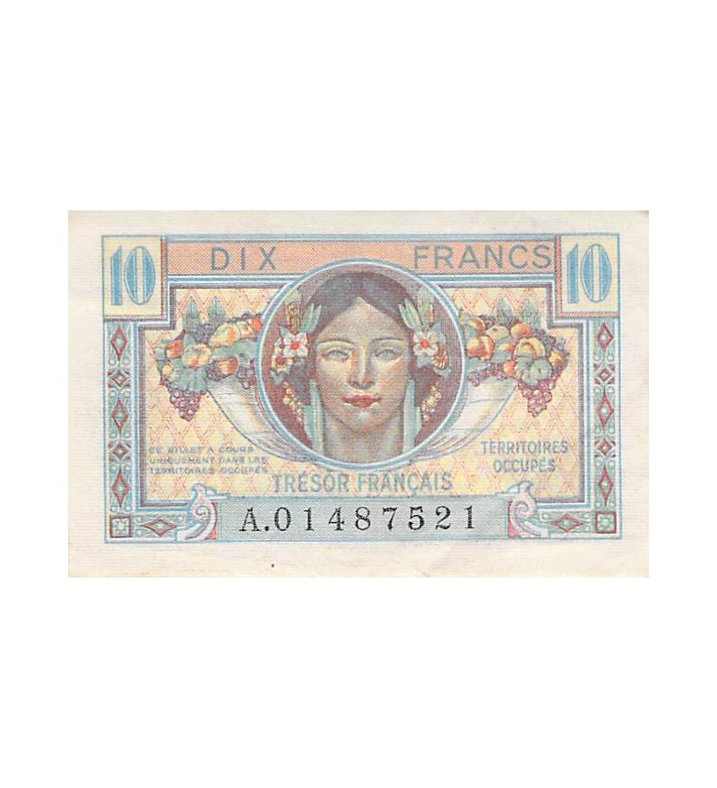 TRÉSOR FRANCAIS, TERRITOIRES OCCUPÉS - 10 FRANCS type 1947 - SUP