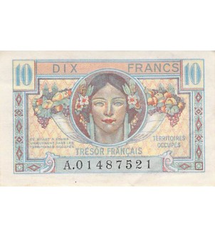 TRÉSOR FRANCAIS, TERRITOIRES OCCUPÉS - 10 FRANCS type 1947 - SUP 2