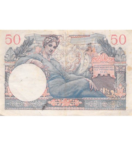 TRÉSOR FRANÇAIS, TERRITOIRES OCCUPÉS - 50 FRANCS 1947 - SÉRIE Y.1 - TTB